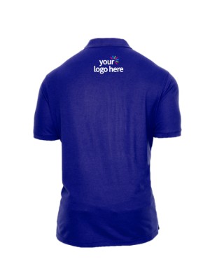 Short Sleeve Cotton Polo T-Shirt Blue